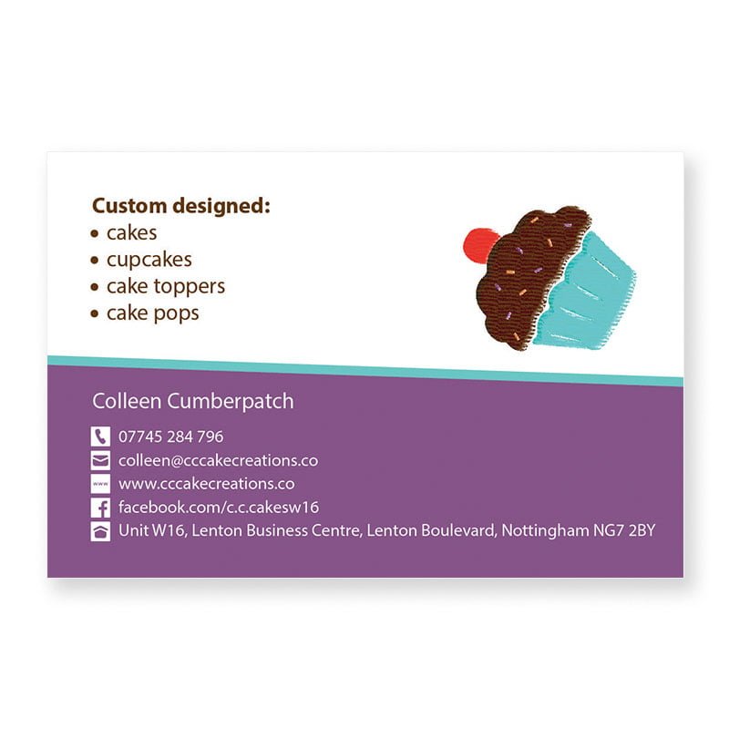 CC Cake Creations - business card (back)
